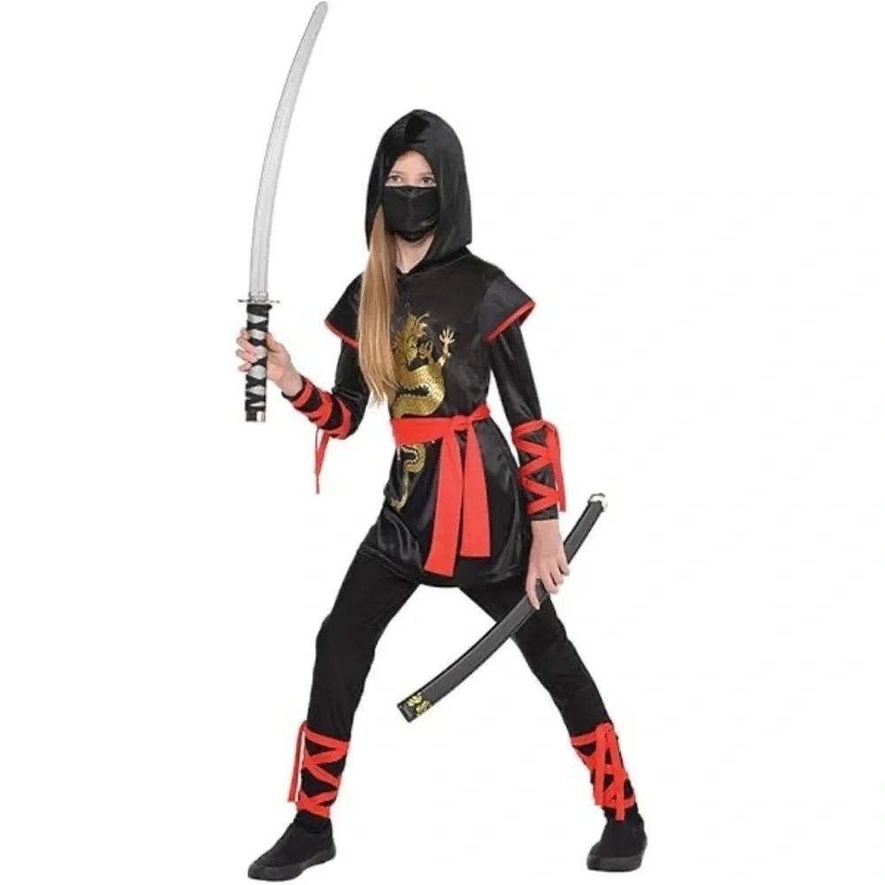 DRAGON NINJA COSTUME FOR KIDS - Black and Red
