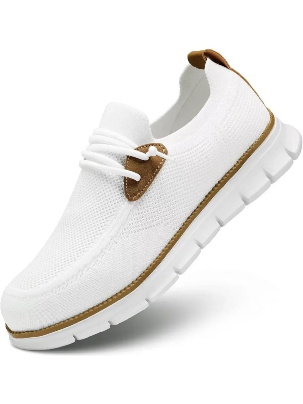 Men's White Loafers Slip On Walking Dress Casual Business Oxfords Sneakers