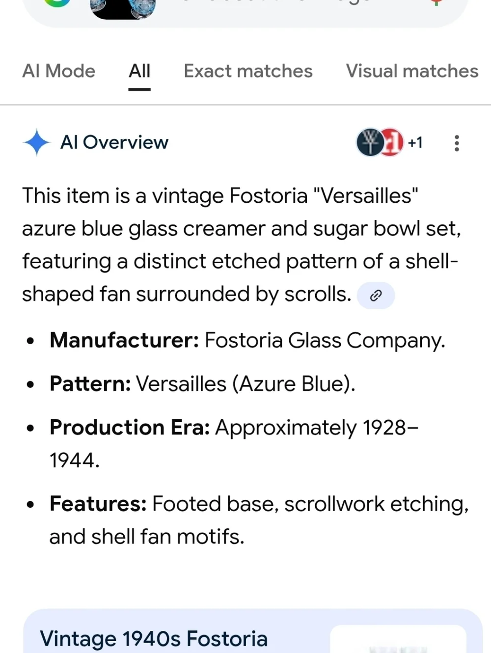 Vintage fostoria versailles