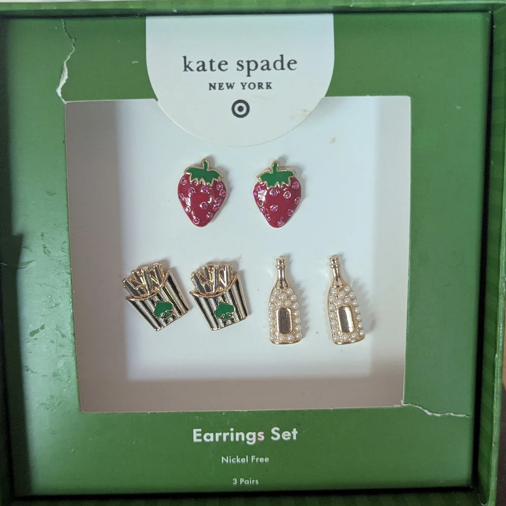 Kate Spade x Target set of 3 pairs of Earrings NIB