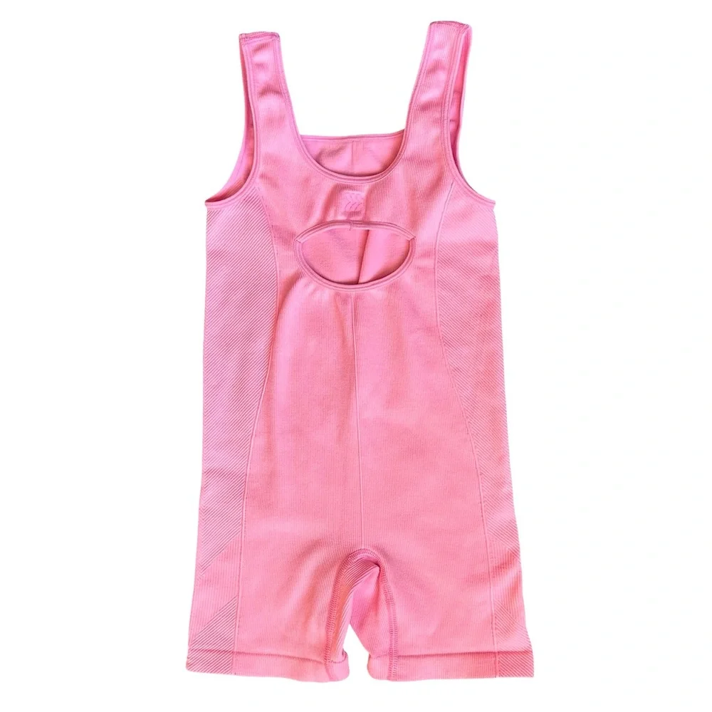 All in motion 6/7 Girls light pink shorts stretch leotard athletic dance