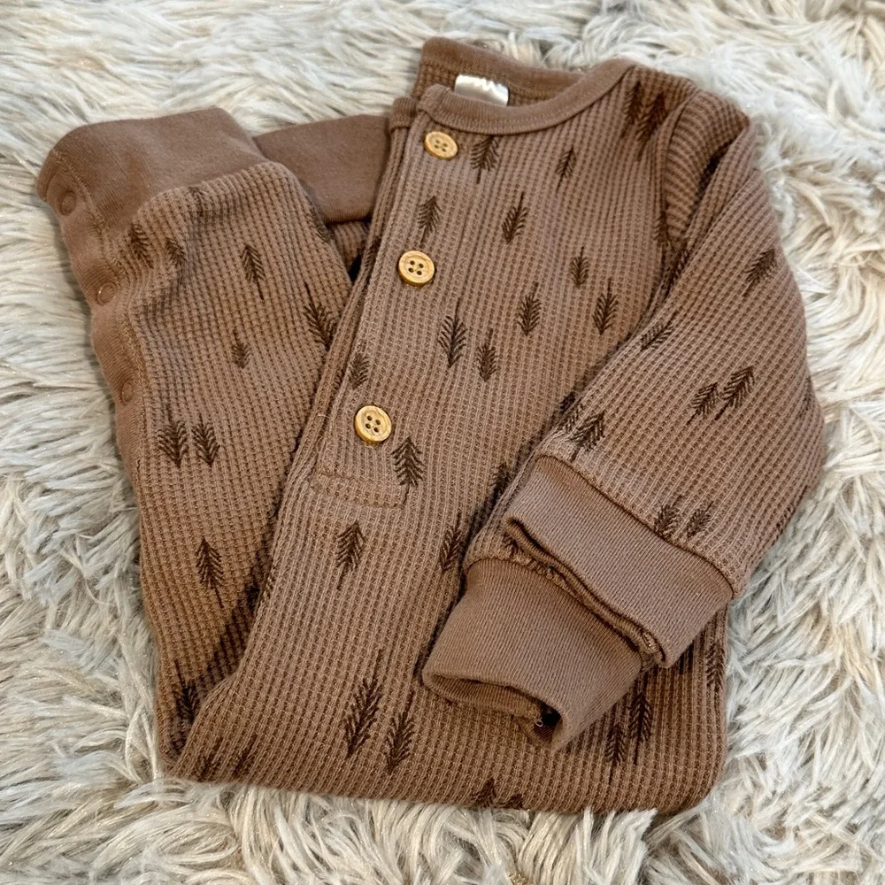 Gerber Brown Textured Kids One Piece