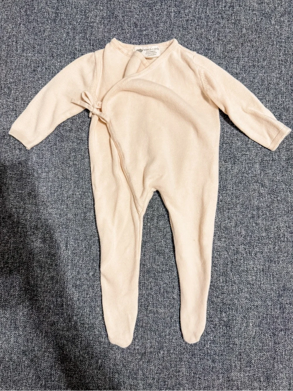 Minimalist Cream Baby One-Piece Footed Romper