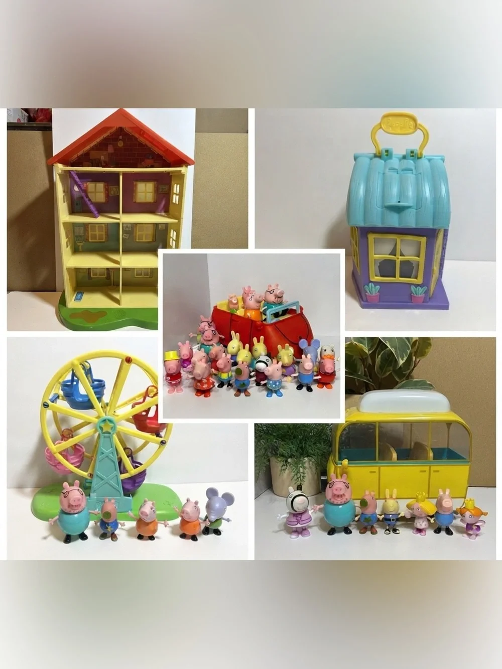 Peppa Pig Style Playset Bundle with Figures and Accessories