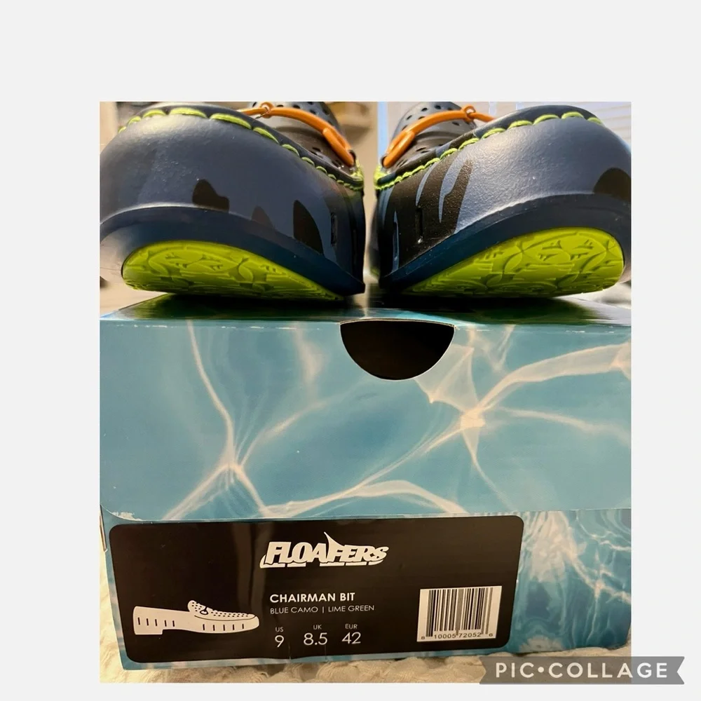 Floafers Chairman Bit Men’s 9 Blue Camo Water Loafers Float Waterproof NWT