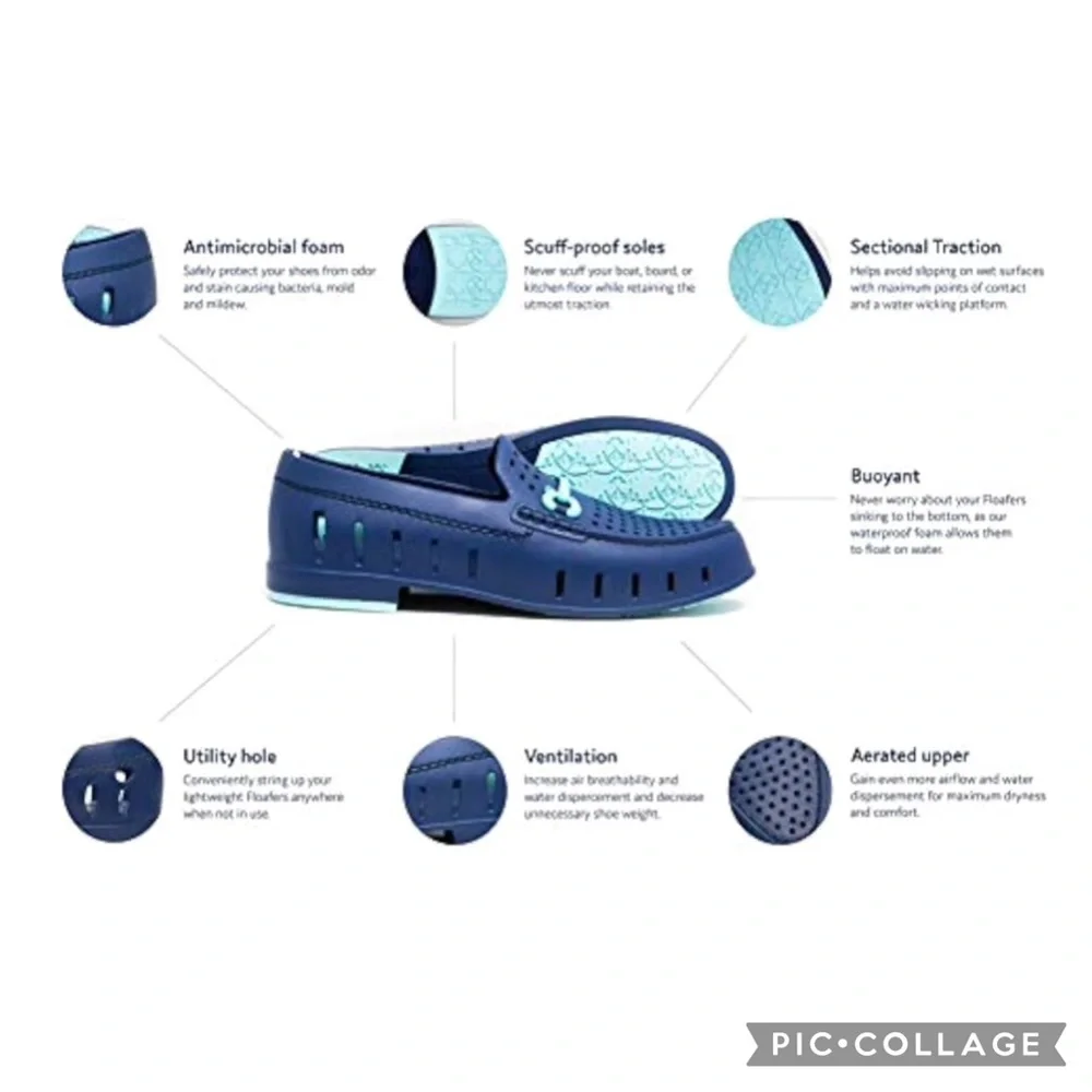 Floafers Chairman Bit Men’s 9 Blue Camo Water Loafers Float Waterproof NWT