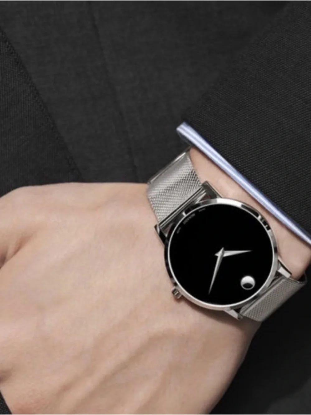 Movado minimalist black
