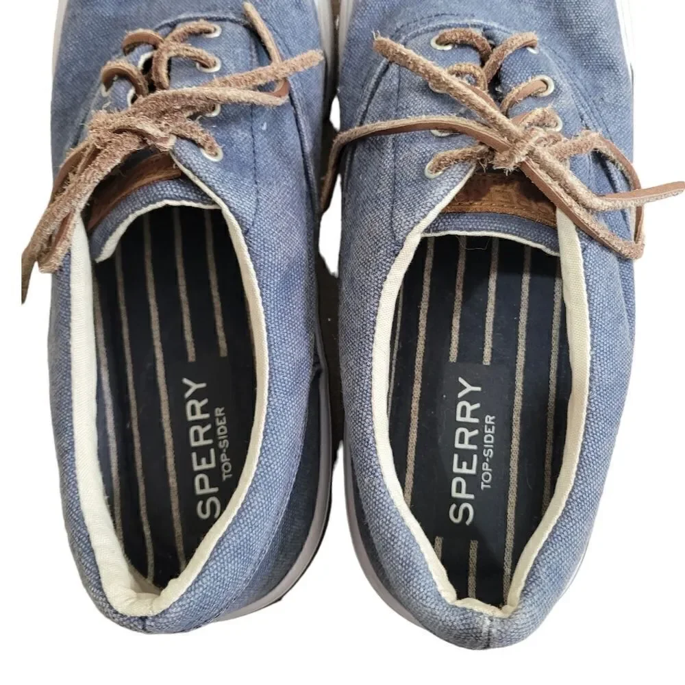 Sperry mens blue fabric top sider