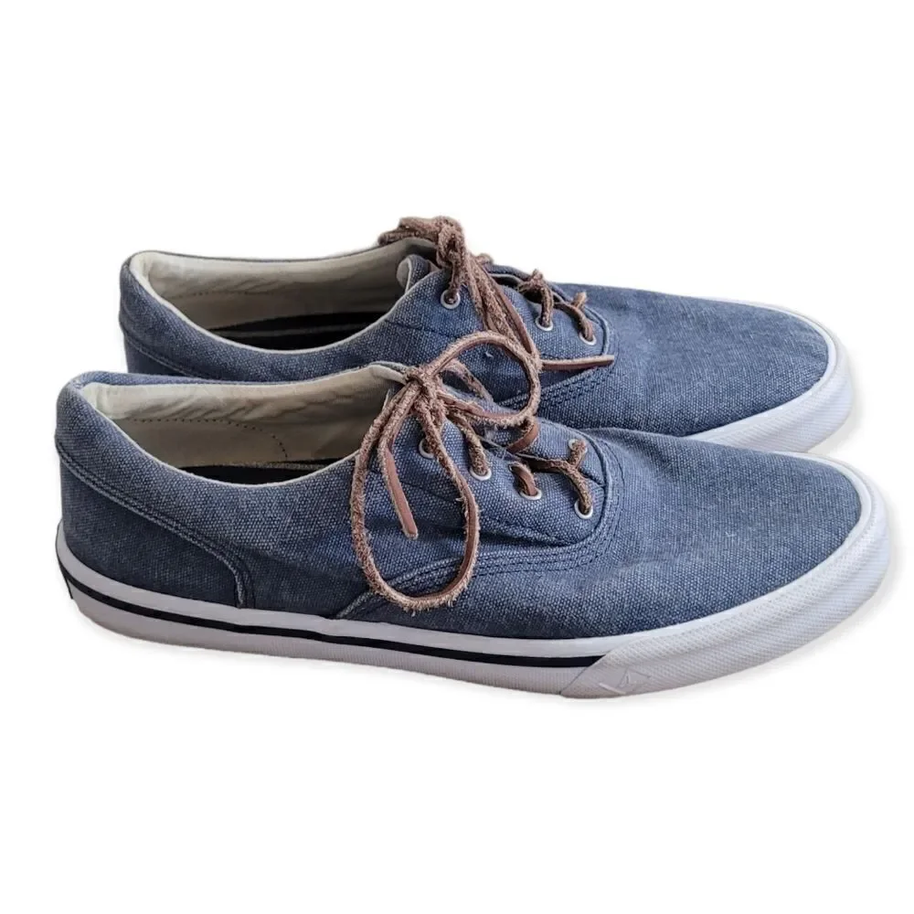 Sperry mens blue fabric top sider