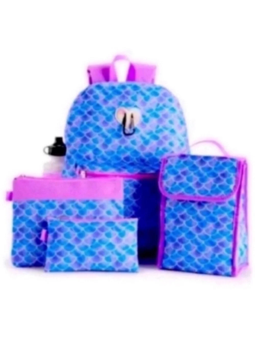 6 Piece Mermaid Print Backpack Set