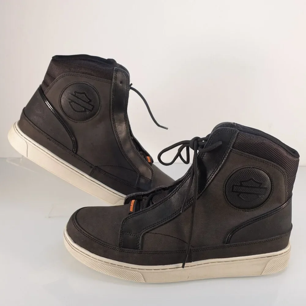 Harley-Davidson Men's Vardon Black Waterproof Leather Riding Sneakers D96175 12M