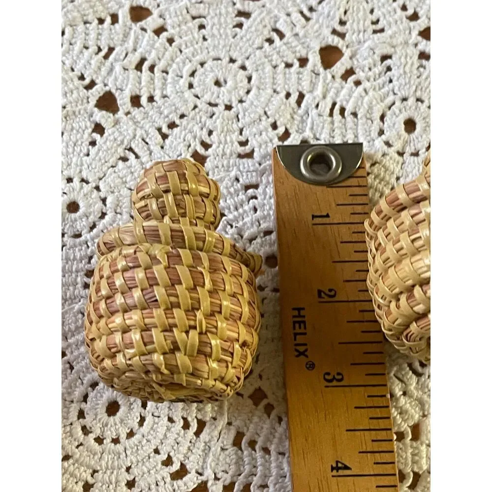 Set 2 Mini Sweetgrass Basket with Lids, Charleston South Carolina, 2.5