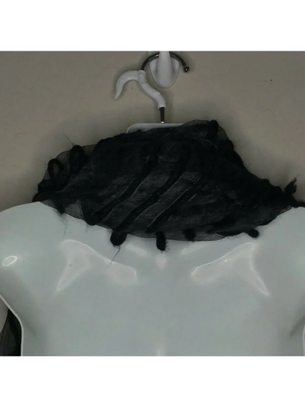 Black Sheer Womens Scarf Fringe Striped Fashion One Size 66