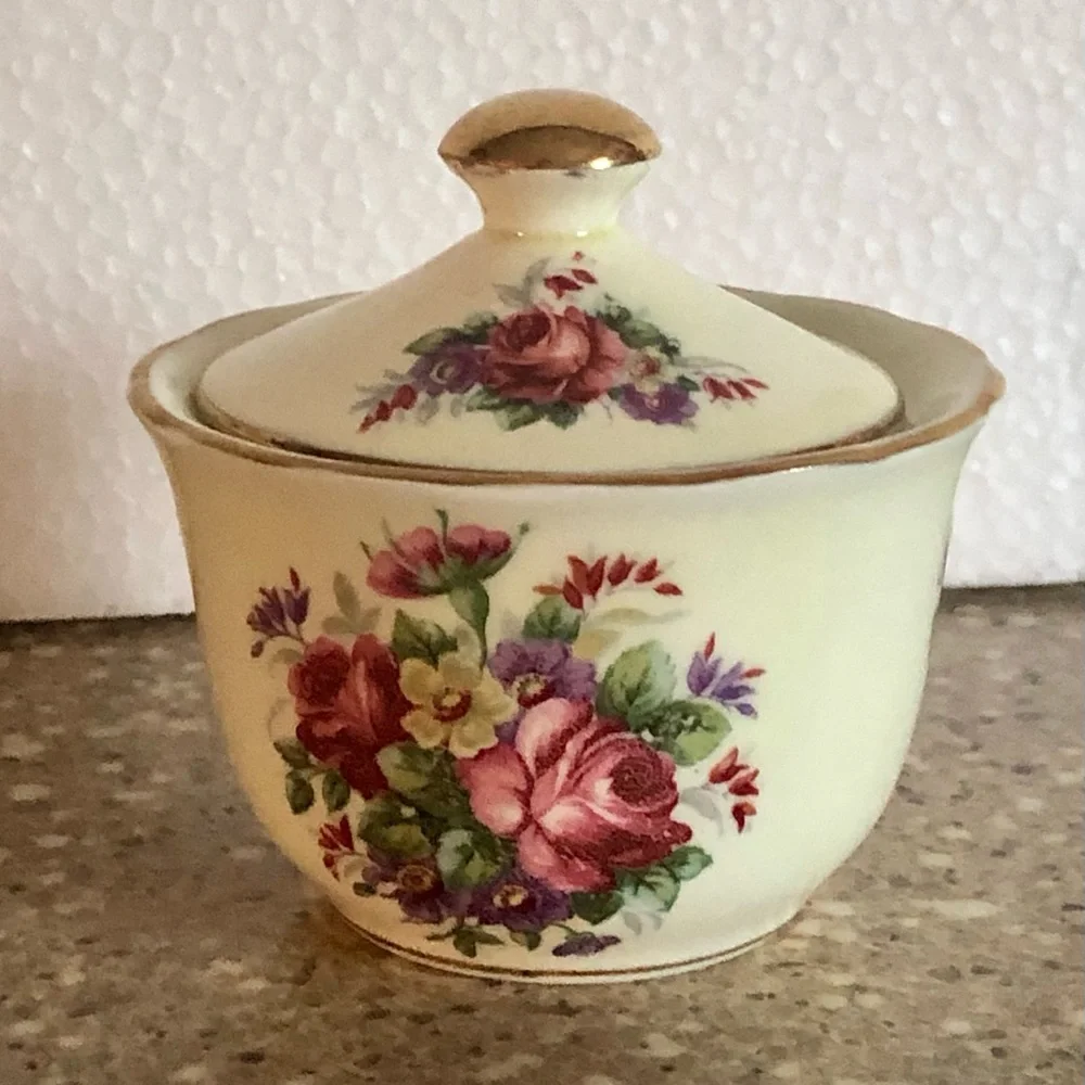 Antique Royal Stuart Sugar Bowl with Lid Fine Bone China, England