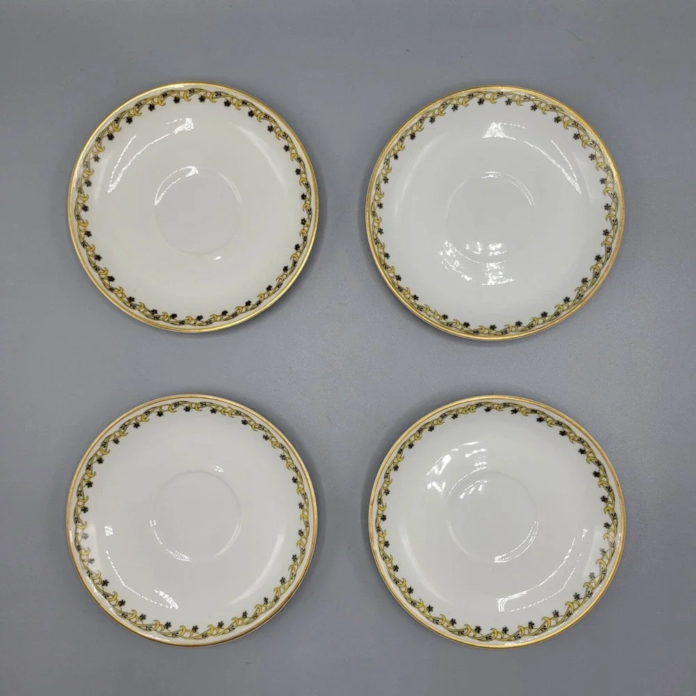 Vintage Set Of 4 Haviland France Limoges Porcelain Saucers Snack Plates