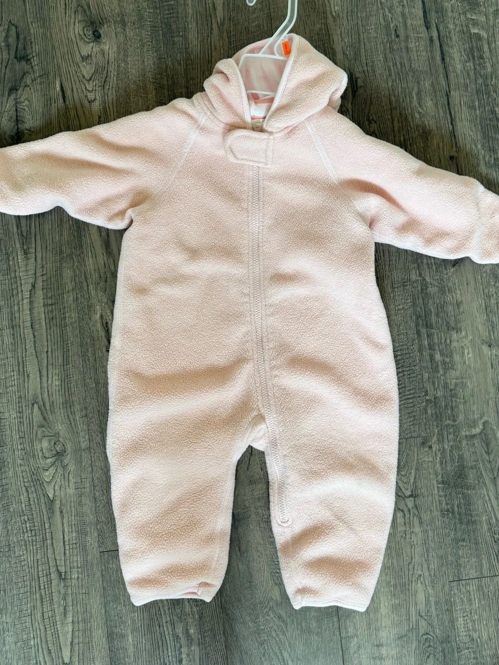 Hanna Andersson Bunting Fleece Hooded One-Piece - Light Pink