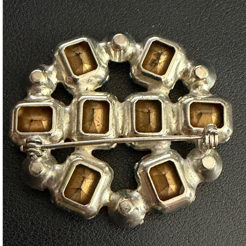 Vintage Rhinestone Brooch Estate Glam