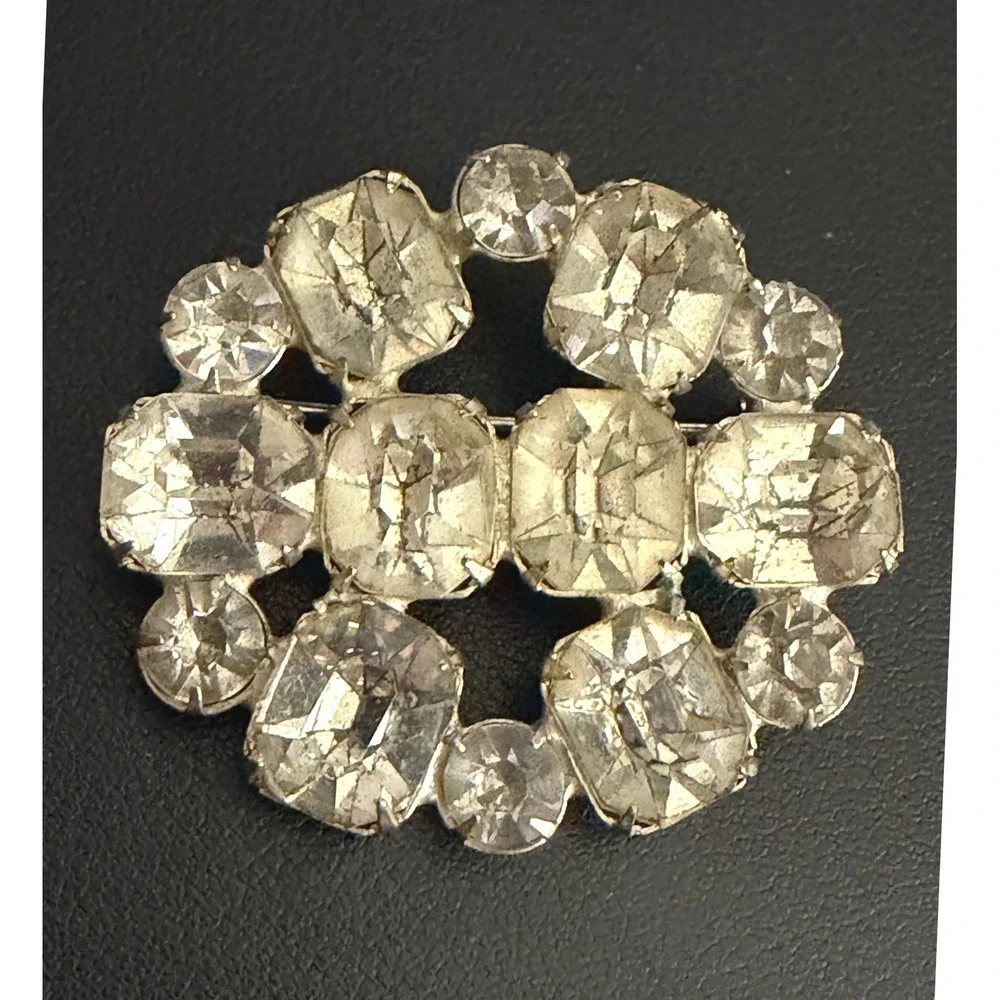 Vintage Rhinestone Brooch Estate Glam