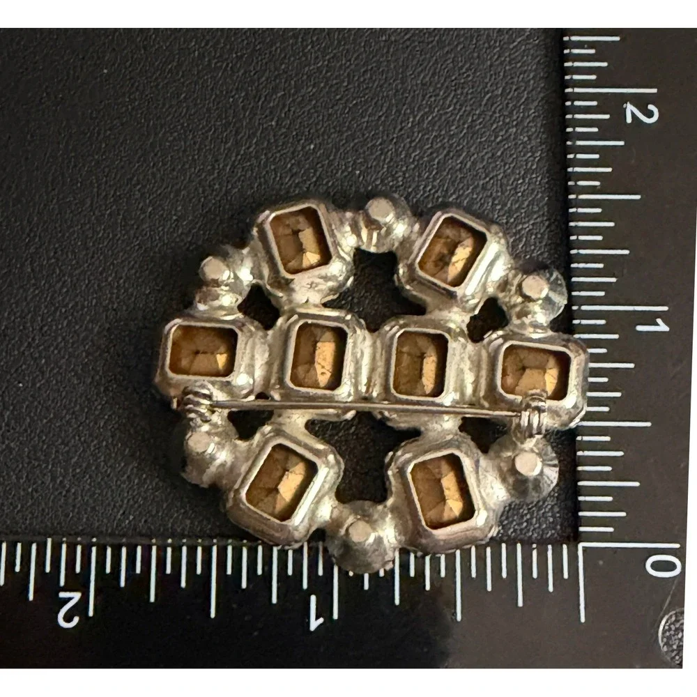 Vintage Rhinestone Brooch Estate Glam