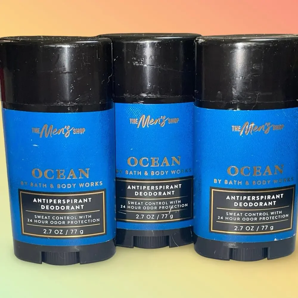 Lot of 3 Bath Body Works Ocean Antiperspirant Deodorant Men Care Stick BBW New