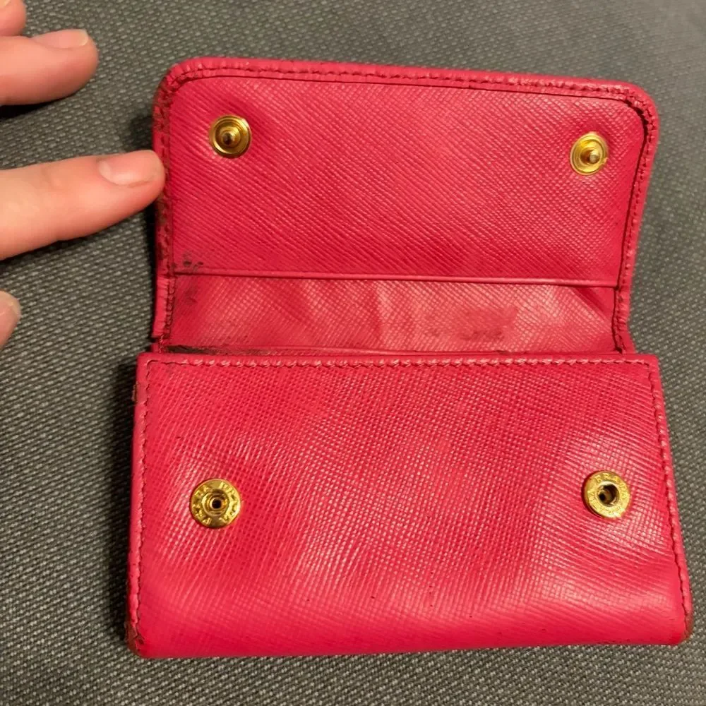 Prada Pink Saffiano Leather Key Case - Peony Pink - Authentic