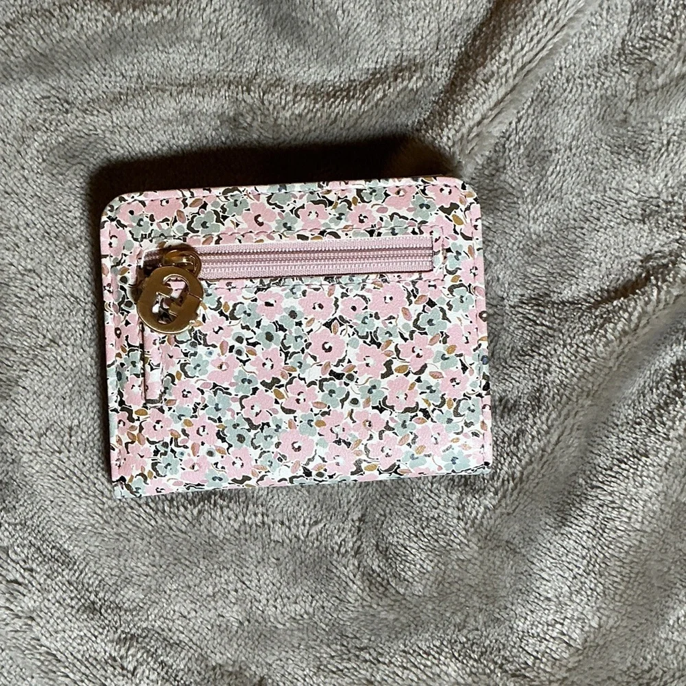 Floral Zip Card Wallet in Pink
