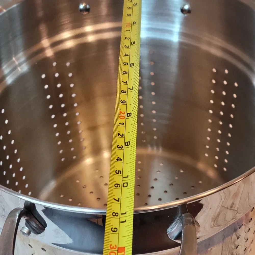 All-Clad 2pc Multi-Pot Stainless Steel Stock Strainer & Steamer Insert 12qt READ