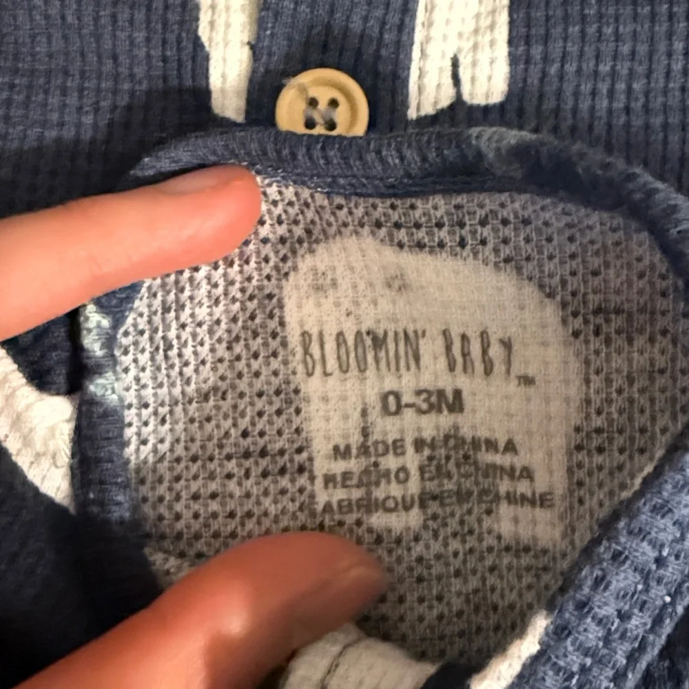 NWOT BLOOMIN BABY waffle knit cotton navy polar bear print romper