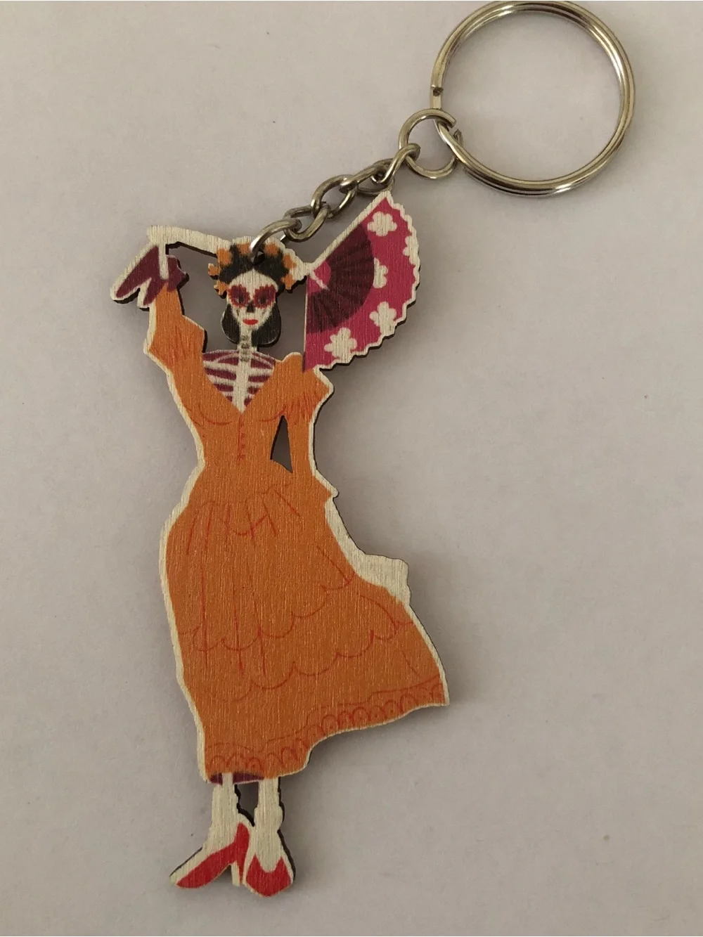 Día de Muertos Mexican Catrina skull Calavera keychain SKU529