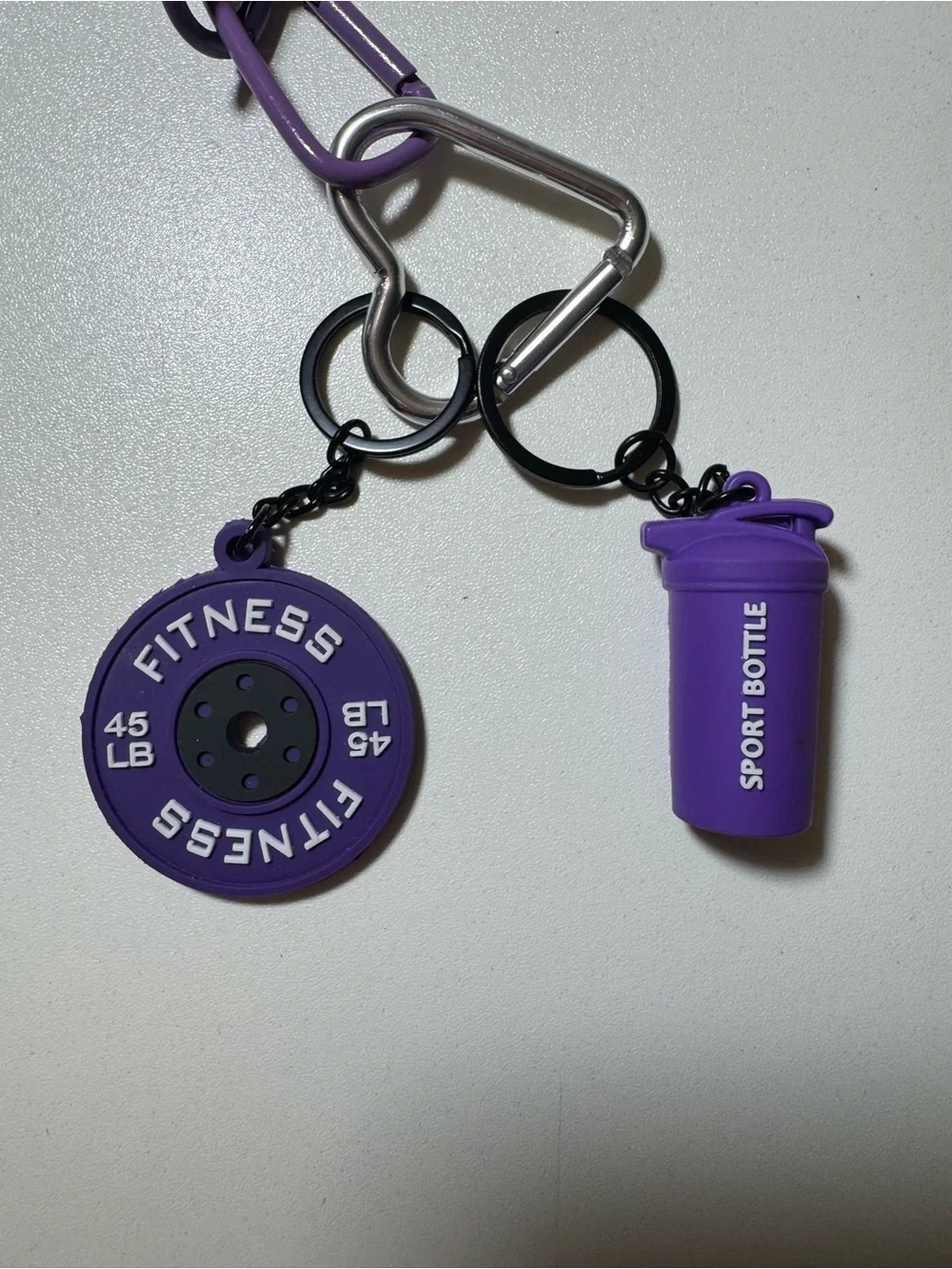 Purple Fitness Charm Keychain Lanyard