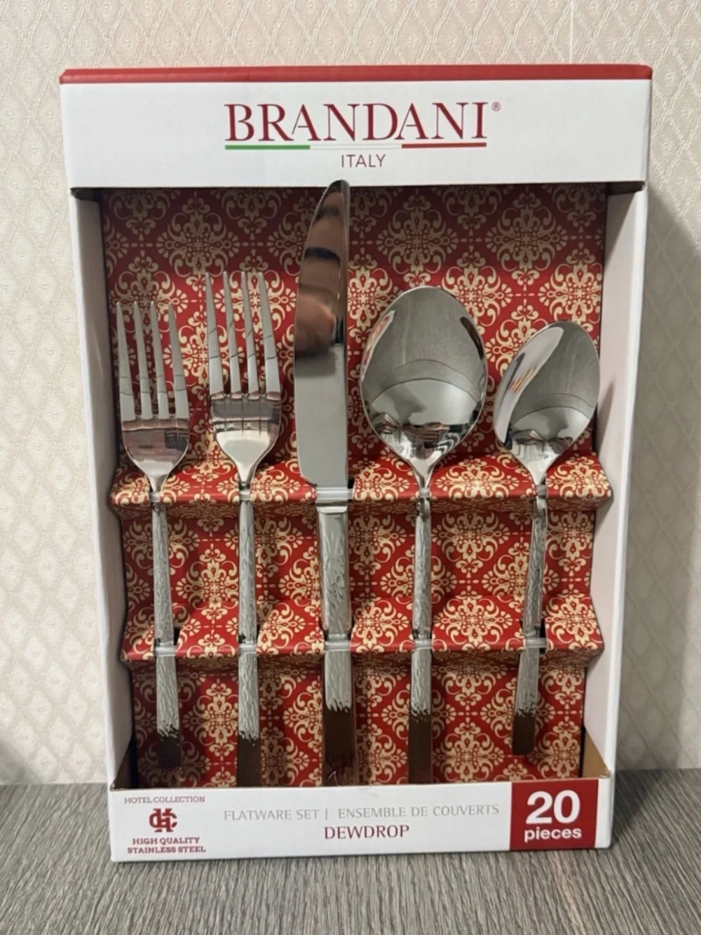 Brandani Flatware 20 pcs Italy High Quality Stainless Steel Set Fork Knife Spoon