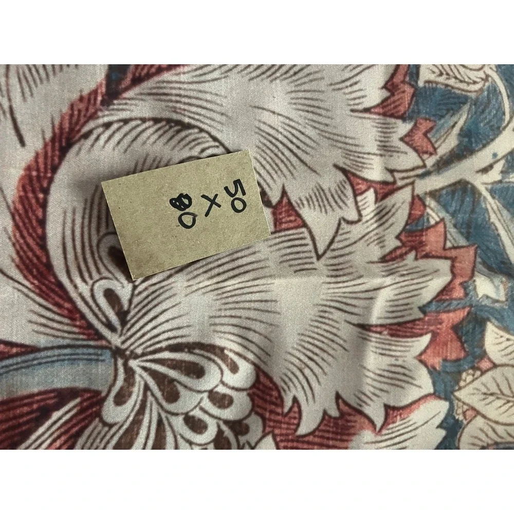 William Morris Honeysuckle Floral Print Drapes (2) 80 x 50