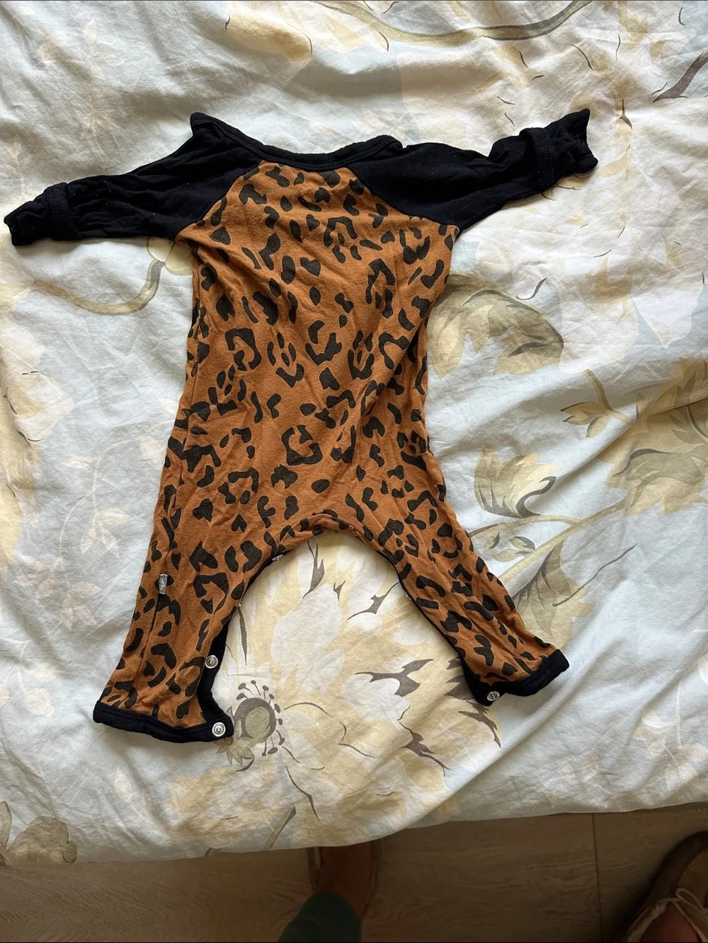 Kyte BABY Brown Leopard Print One-Piece with Black Accents