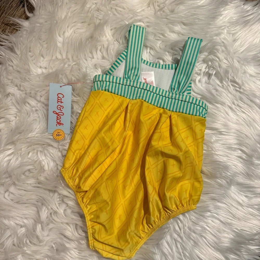 Cat‎ & Jack Pineapple One Piece Swimsuit Girls 2T NWT
