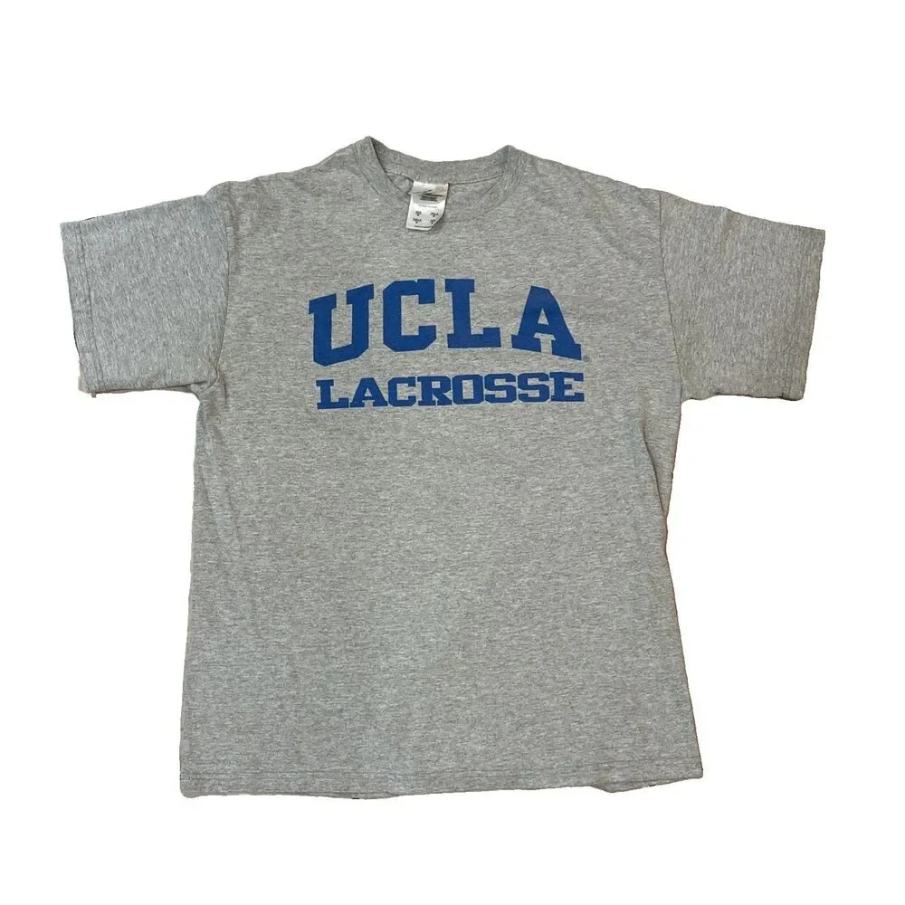 Vintage 2005 Adidas UCLA Lacrosse T Shirt Gray Bruins College Graphic Tee Men M