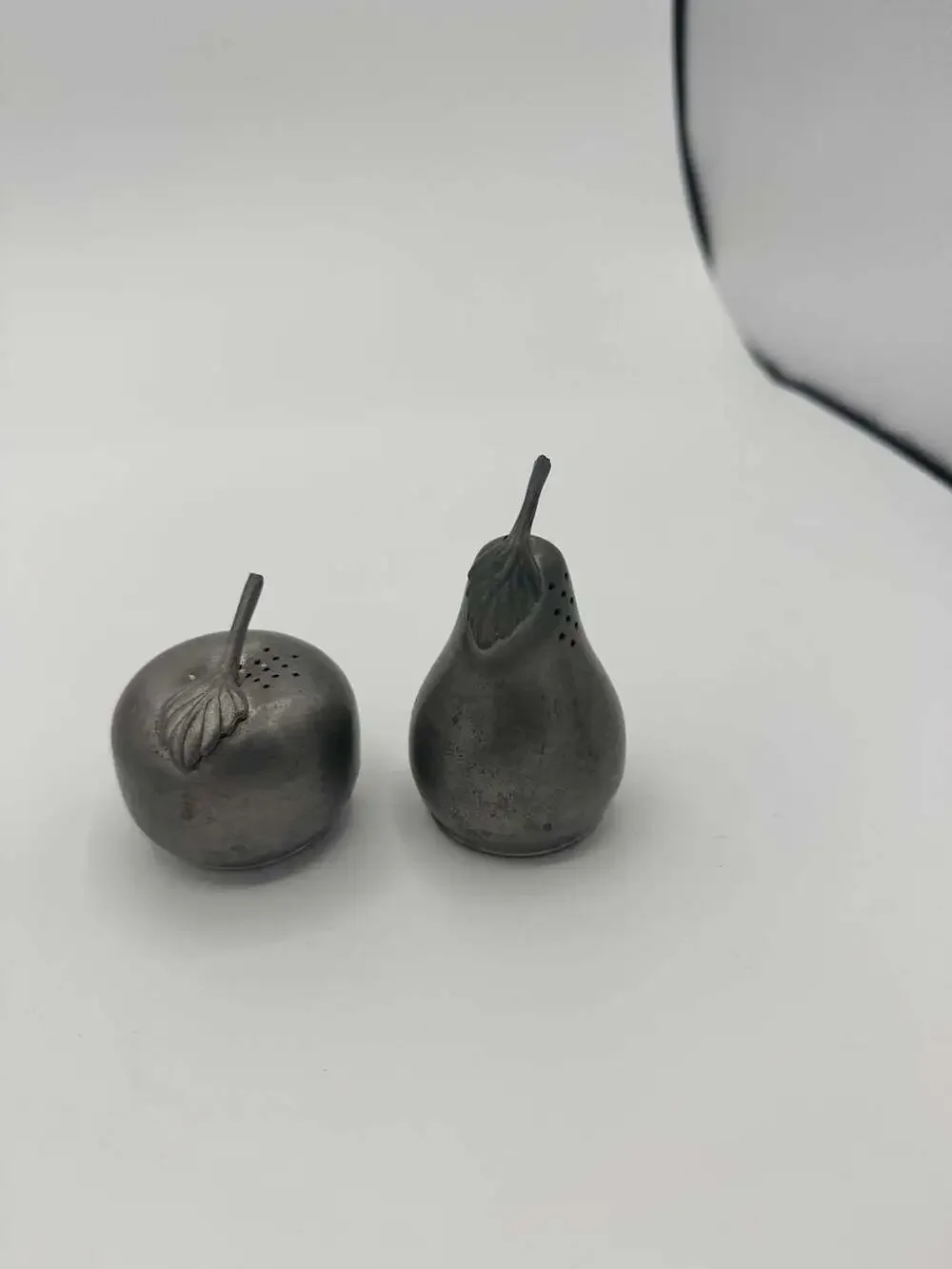 Vintage Web Pewter #1125 Apple and Pear Salt and Pepper Shakers