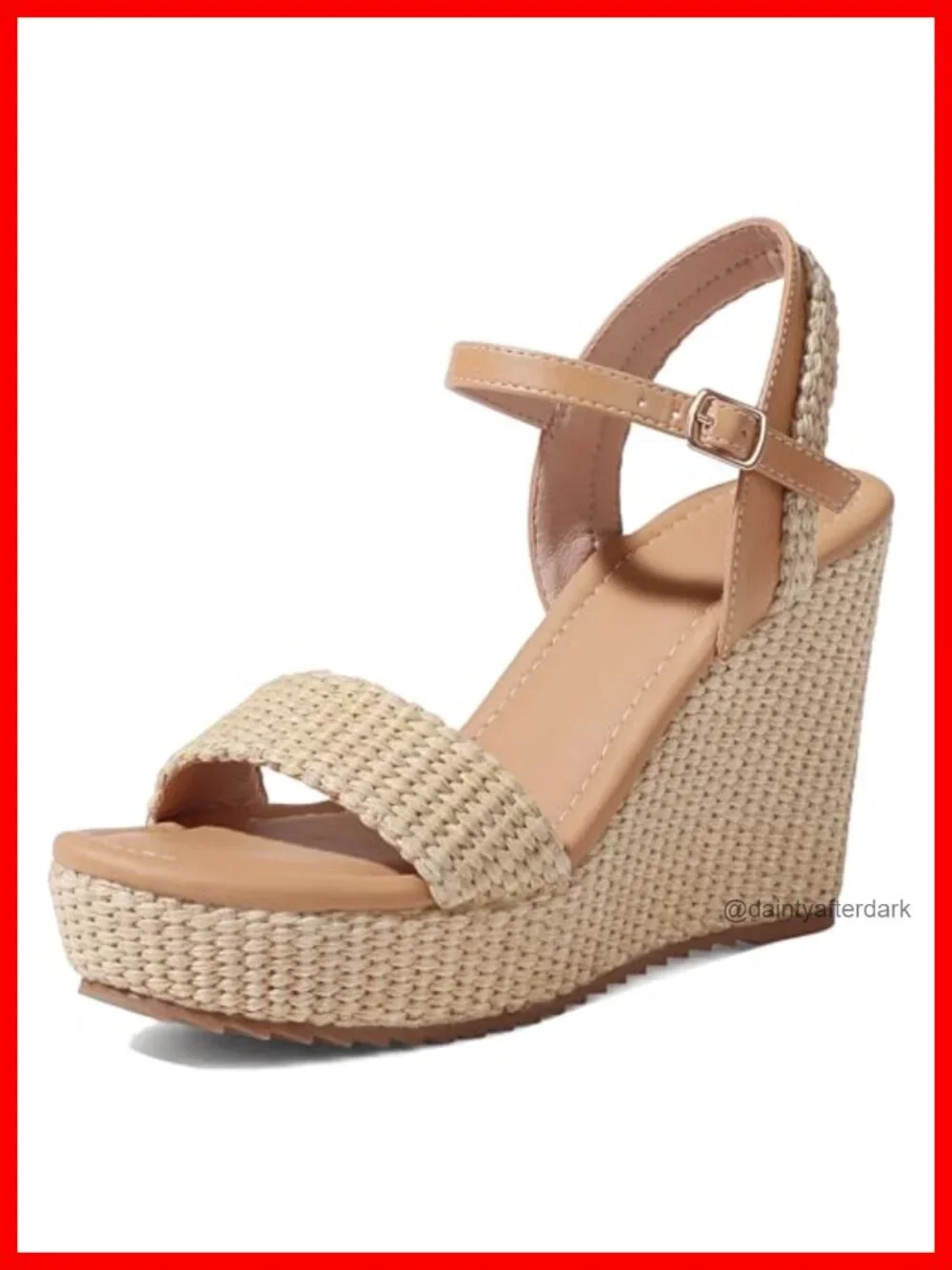 Espadrille Wedge Sandals for Women - Open Toe Platform with Jute Heel