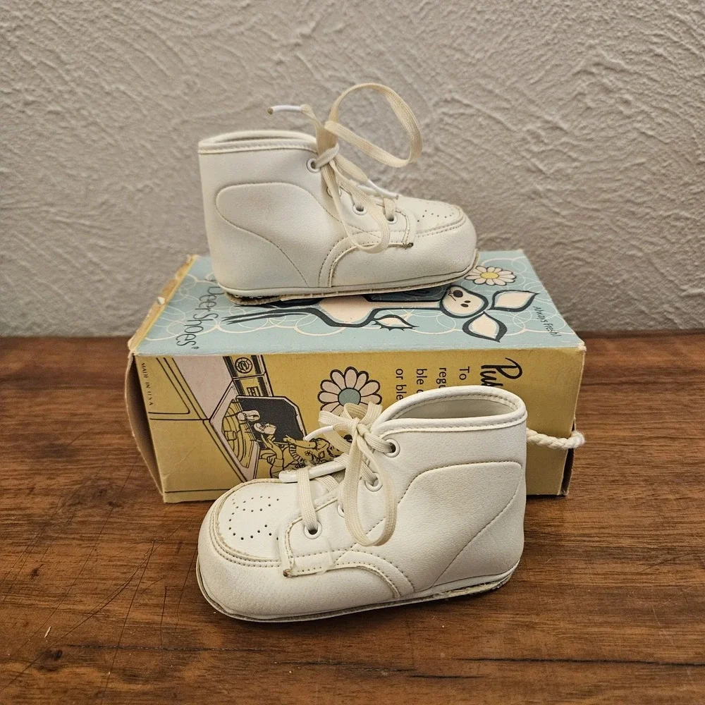 Vintage Doveen Wash & Wear Baby Deer Shoes Size 2 In Original Box Early‎ Walkers