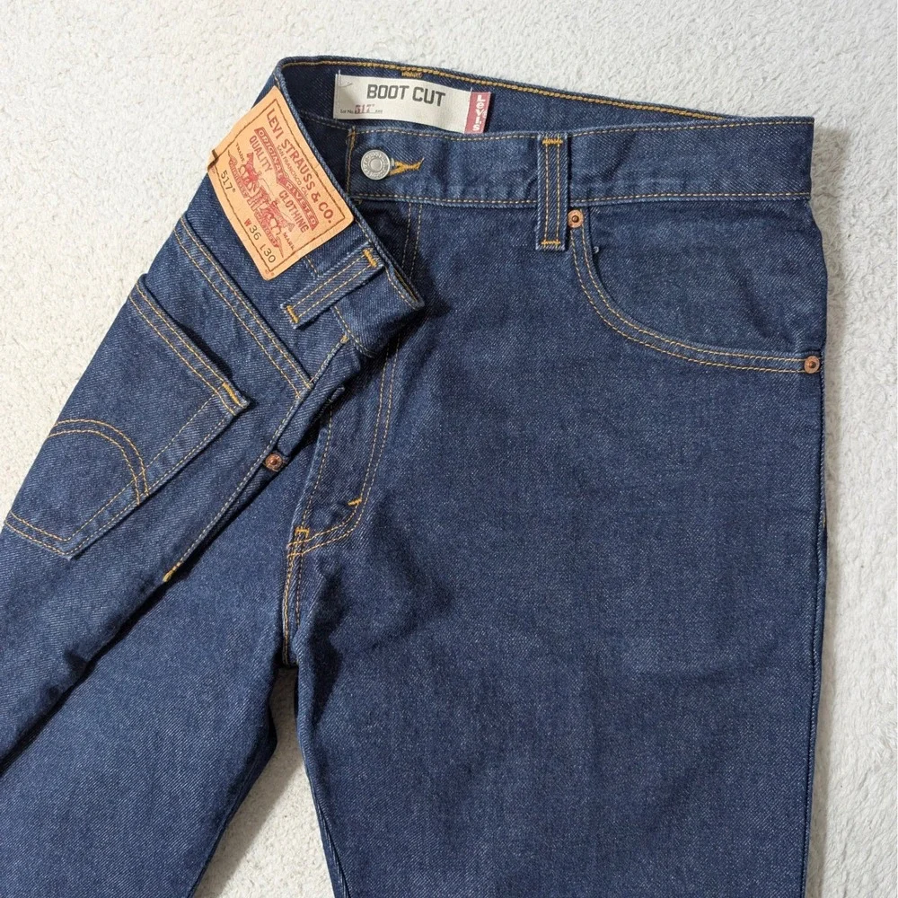NEW! Levi's Jeans Mens 36/30‎ Blue 517 Bootcut Dark Wash Denim '09