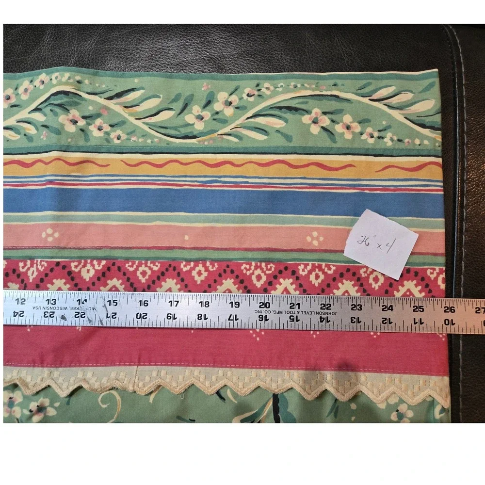 Unbranded Floral‎ Valance Green Pink Vintage Cottagecore 26x18 Good