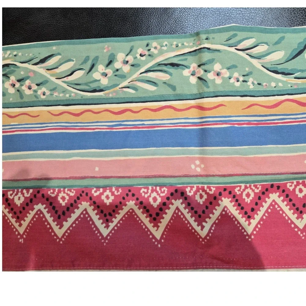 Unbranded Floral‎ Valance Green Pink Vintage Cottagecore 26x18 Good