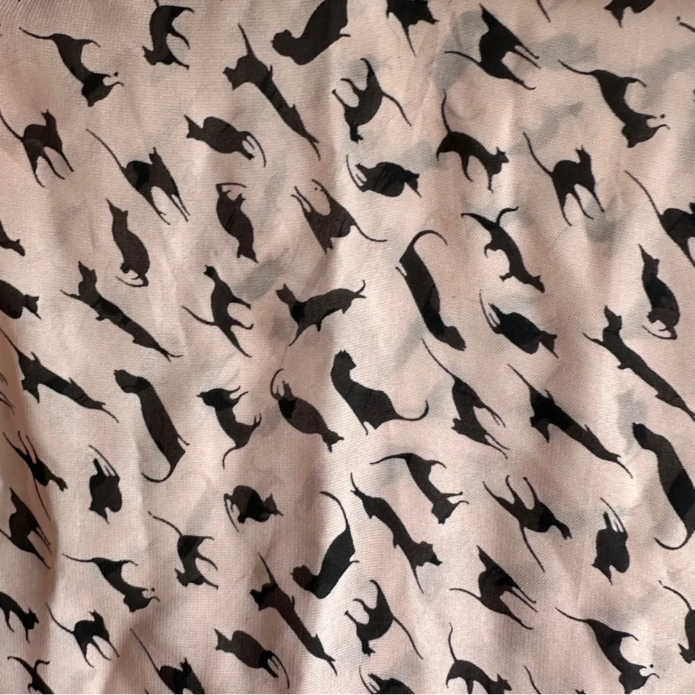 Pink Cat Print Scarf Y2K Coquette Indie Kawaii Soft Girl Hair Neck Scarf 66”x23”