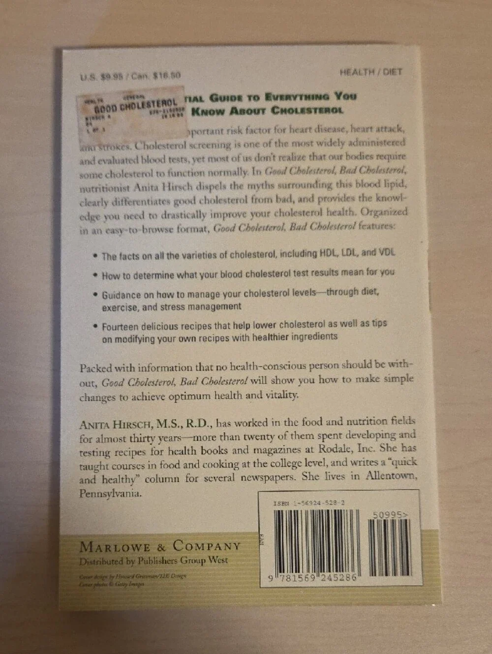 Anita Hirsch, M.S., R.D. good cholesterol