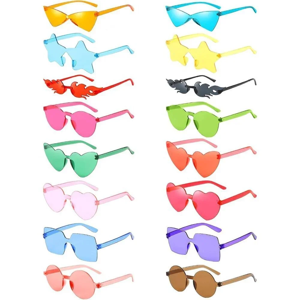 Mixed Style Rimless Sunglasses 16 Colors Unisex Party Accessories