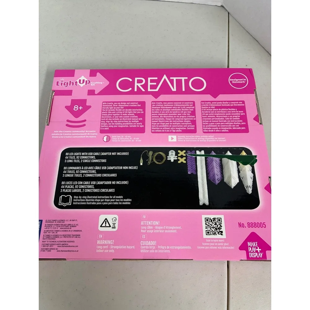 Creatto Sparkle Unicorn & Friends Light Up‎ 4-in-1 Crafting Kit 141pc LED New