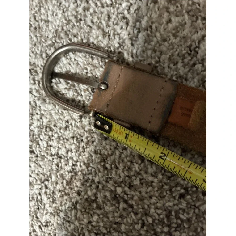 Vintage Brown Studded Leather Belt Wide Punk Biker Rock Grunge Cowboy Rare
