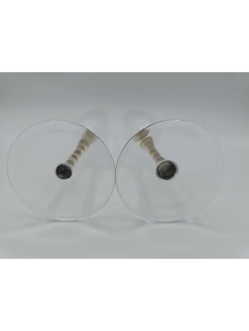Vintage Pair Liselotte Henriksen Gold/Silver Champagne Glasses for Boda Nova