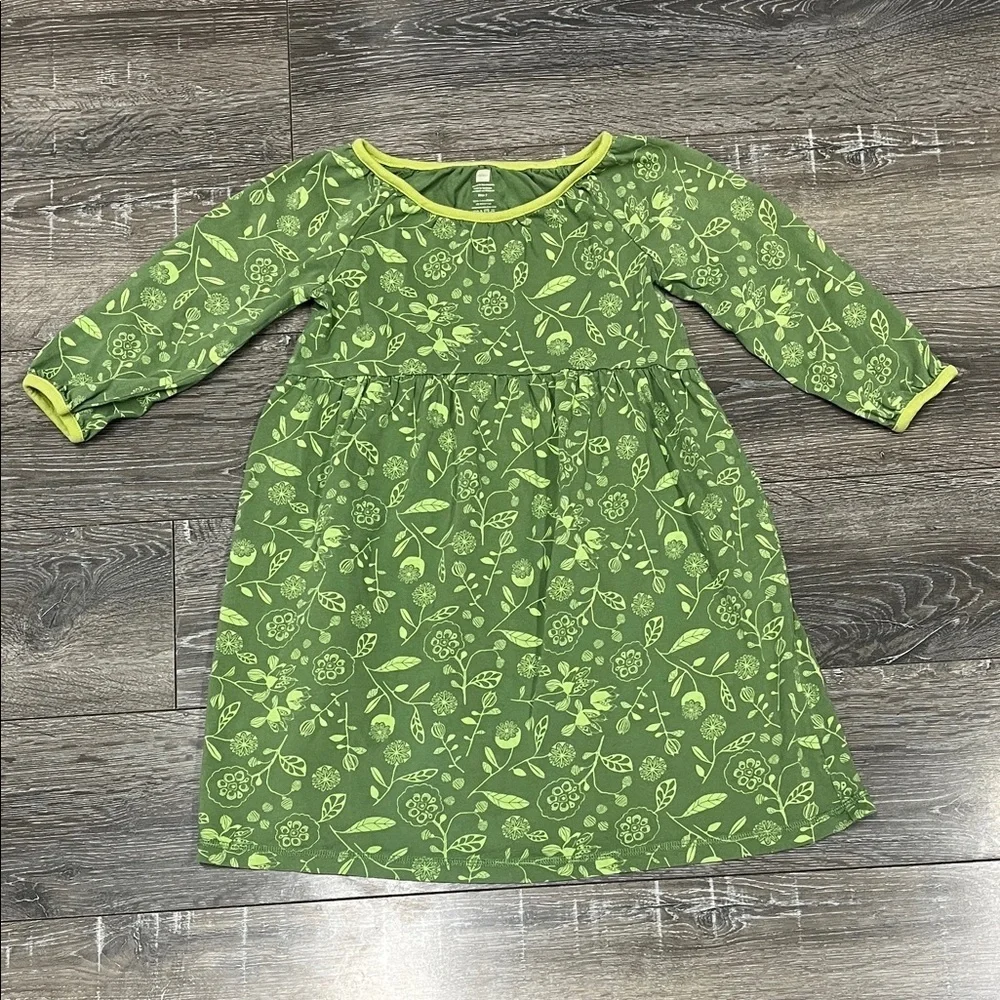 Girls green floral Tea dress size 7