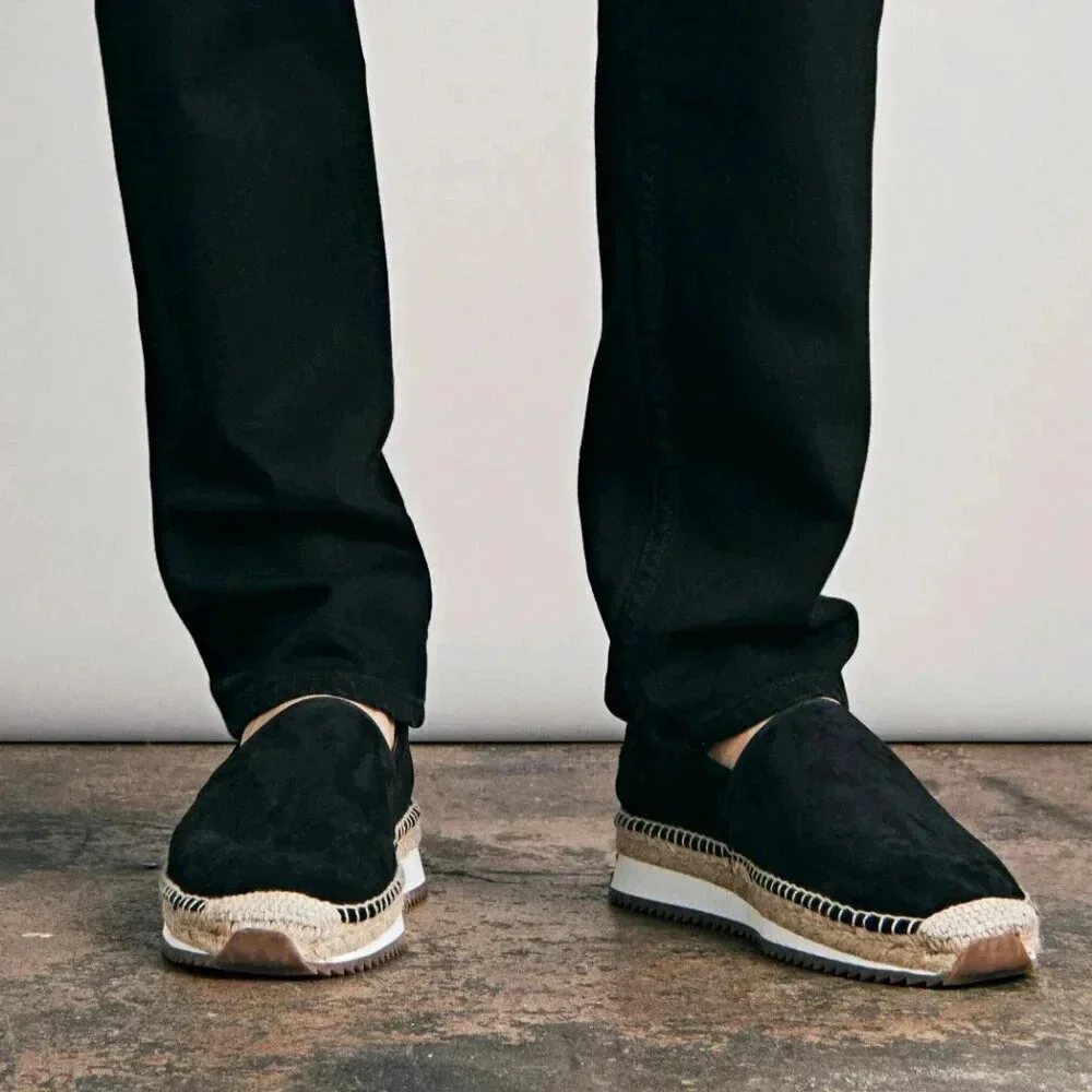 Rag & Bone Women's Espadrille Runner Black Suede Flats Size 40 EU (MSRP $295)
