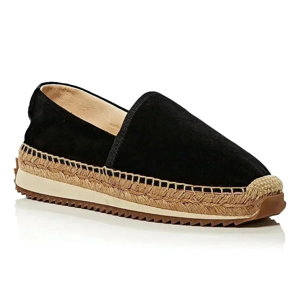 Rag & Bone Women's Espadrille Runner Black Suede Flats Size 40 EU (MSRP $295)